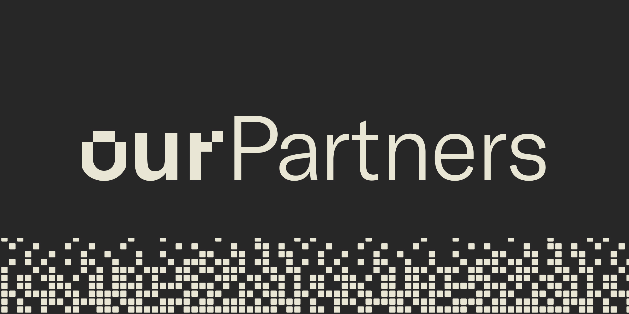 text "Our Partners" written out in camel case as if it were a programming variable.
