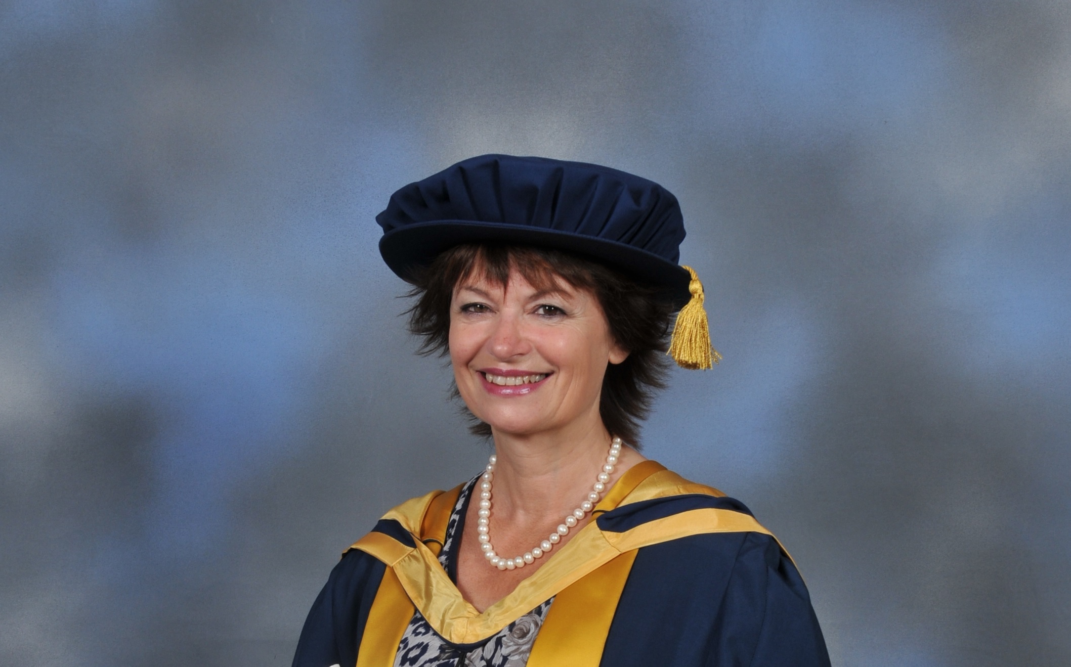 A photo of Dame Anne Glover in her graduation outfit