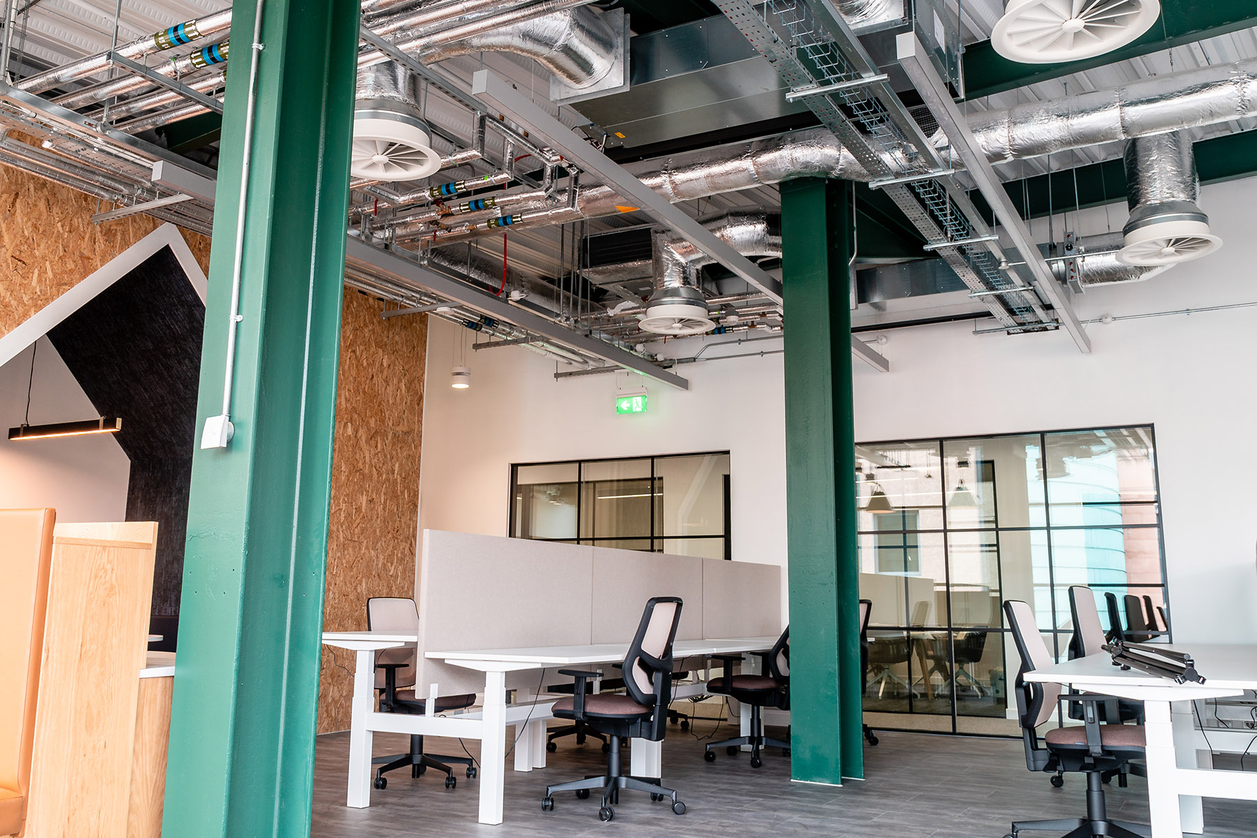The Abertay cyberQuarter launch photos! Open plan office space with desks and chairs  #10