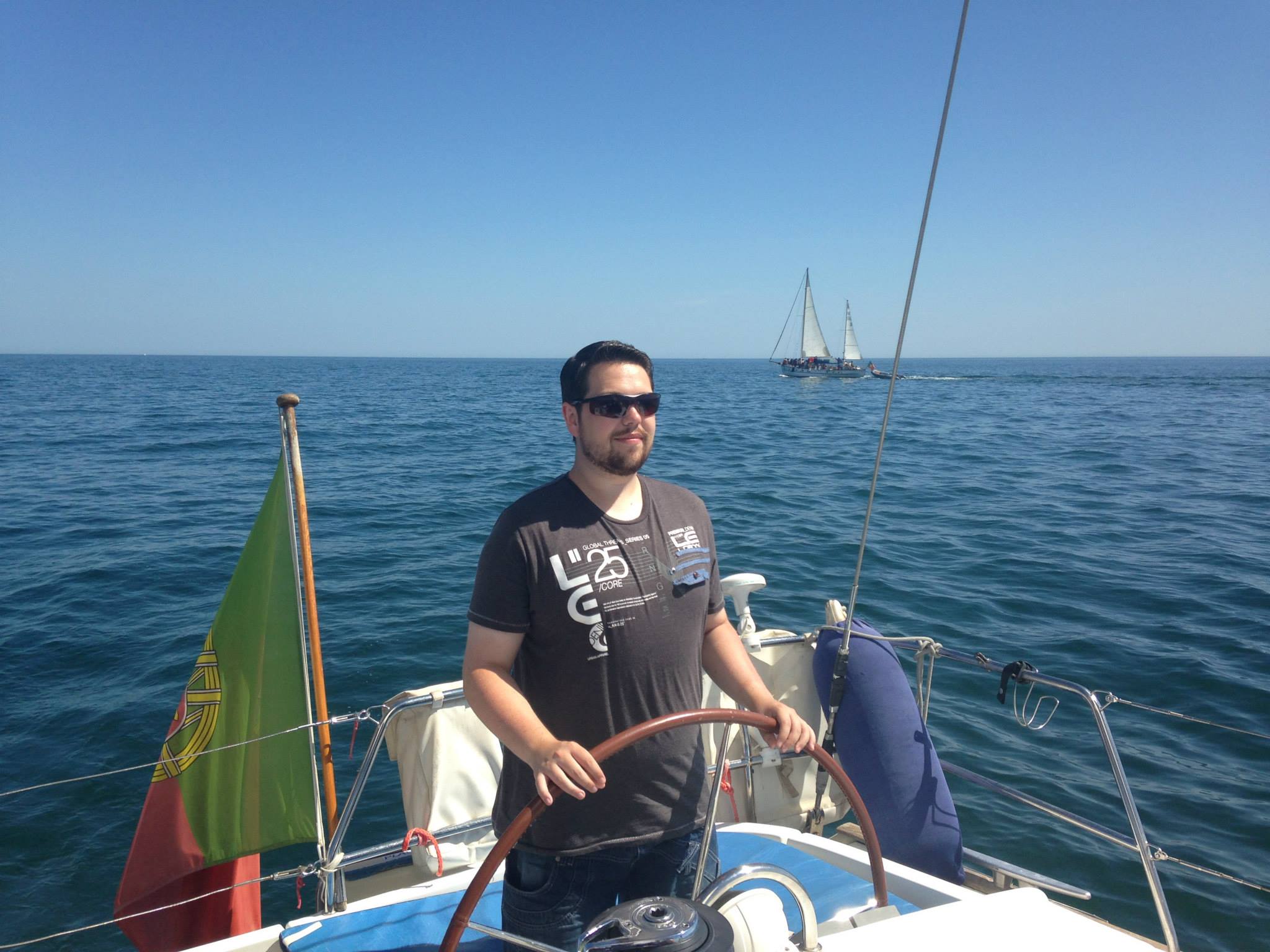 A photo of Ciaran Gallagher on a boat.