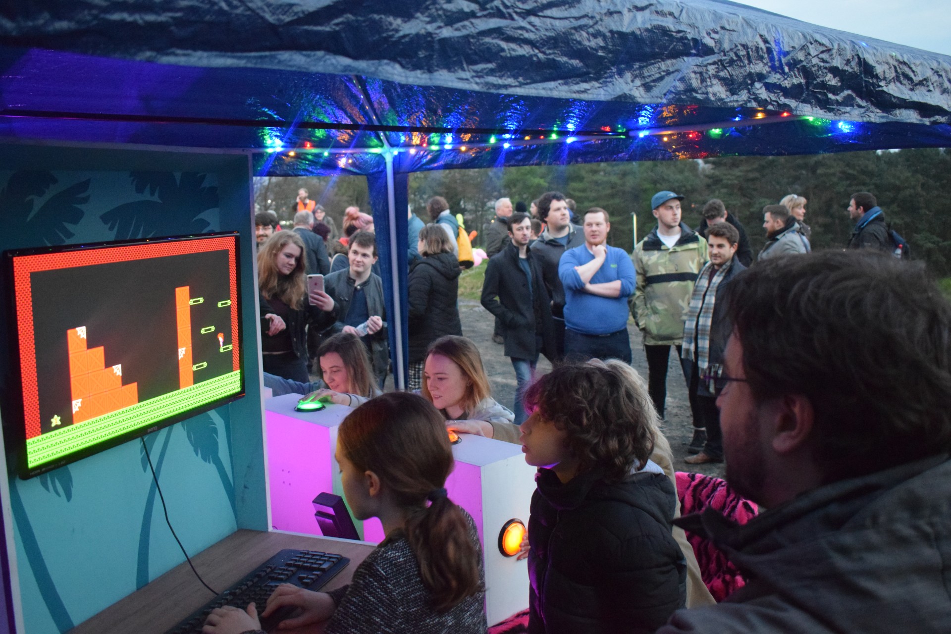 People playing a spectrum style game