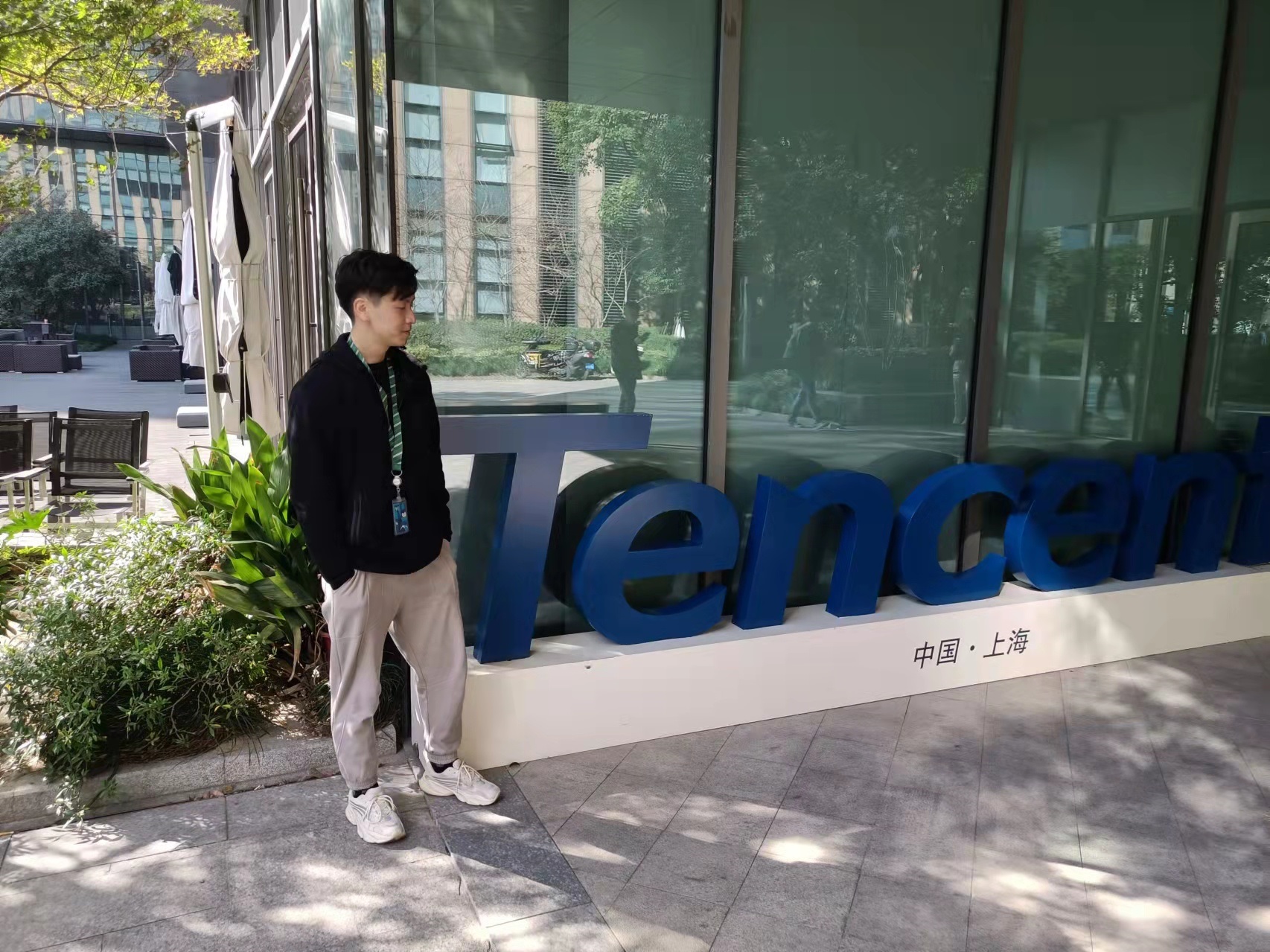 Nathan Zheng outside of his office at Chinese company Tencent