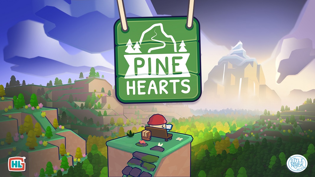 A video games image of a small character wearing a red cap looking out over a forest with mountains in the background